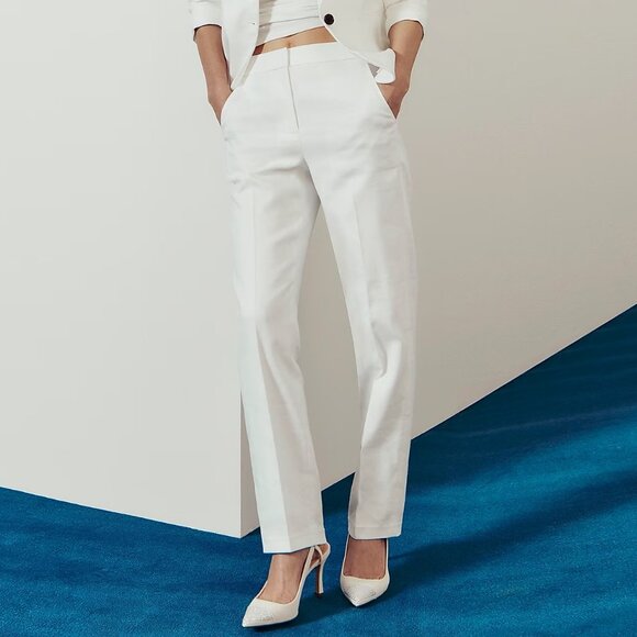 J.CREW COTTON STRAIGHT LENGTH WORK PANTS SIZE 6 IN WHITE - Picture 3 of 12